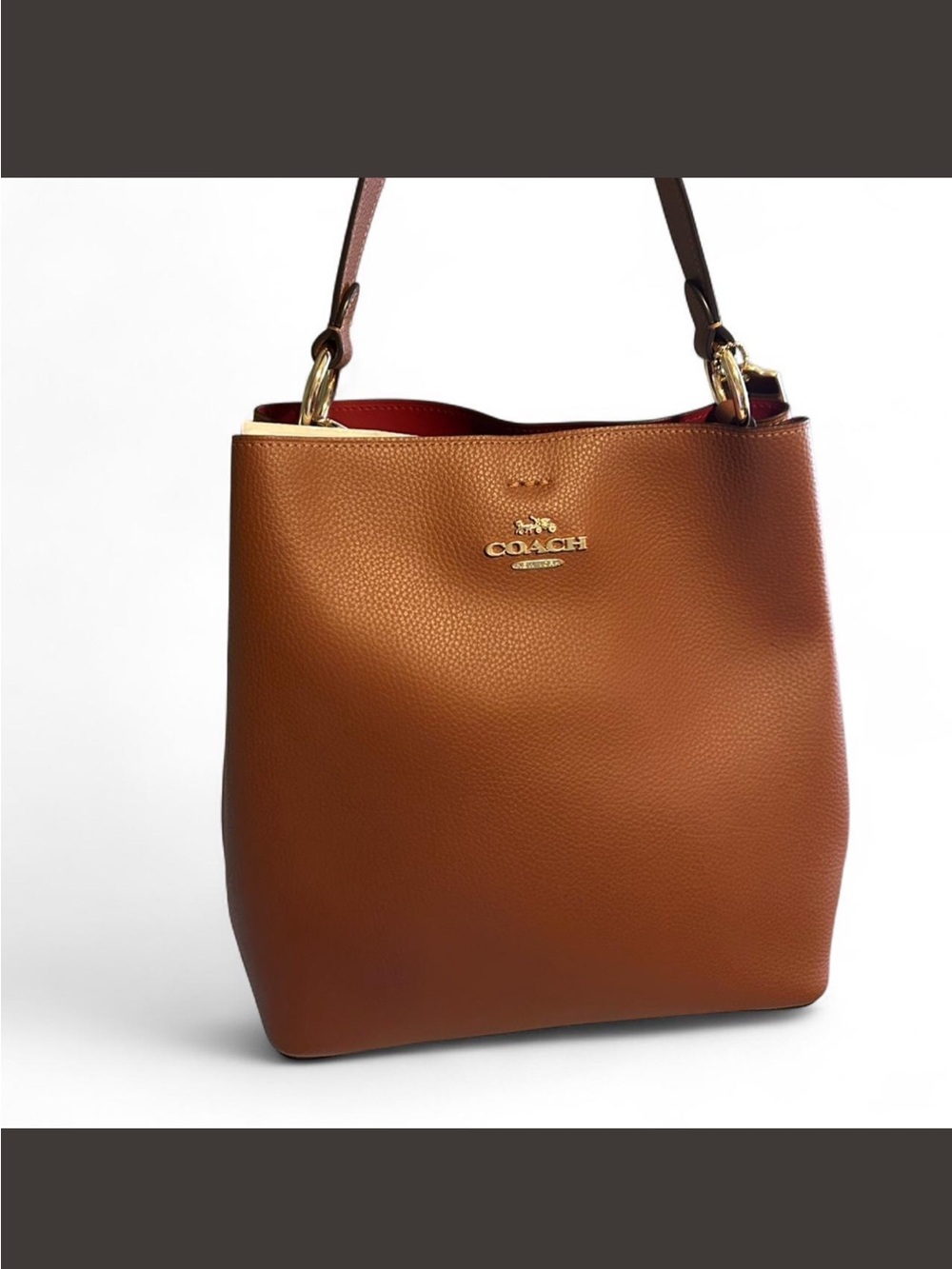 Coach 2020 Town Bucket Bag in Brown Leather